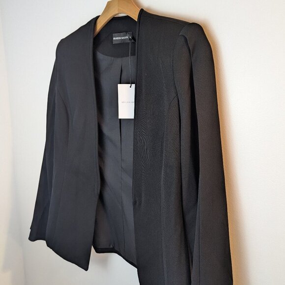 NWT Brandon Maxwell Luxury Flare-Sleeve Black Blazer, Sz 10 - Picture 10 of 16
